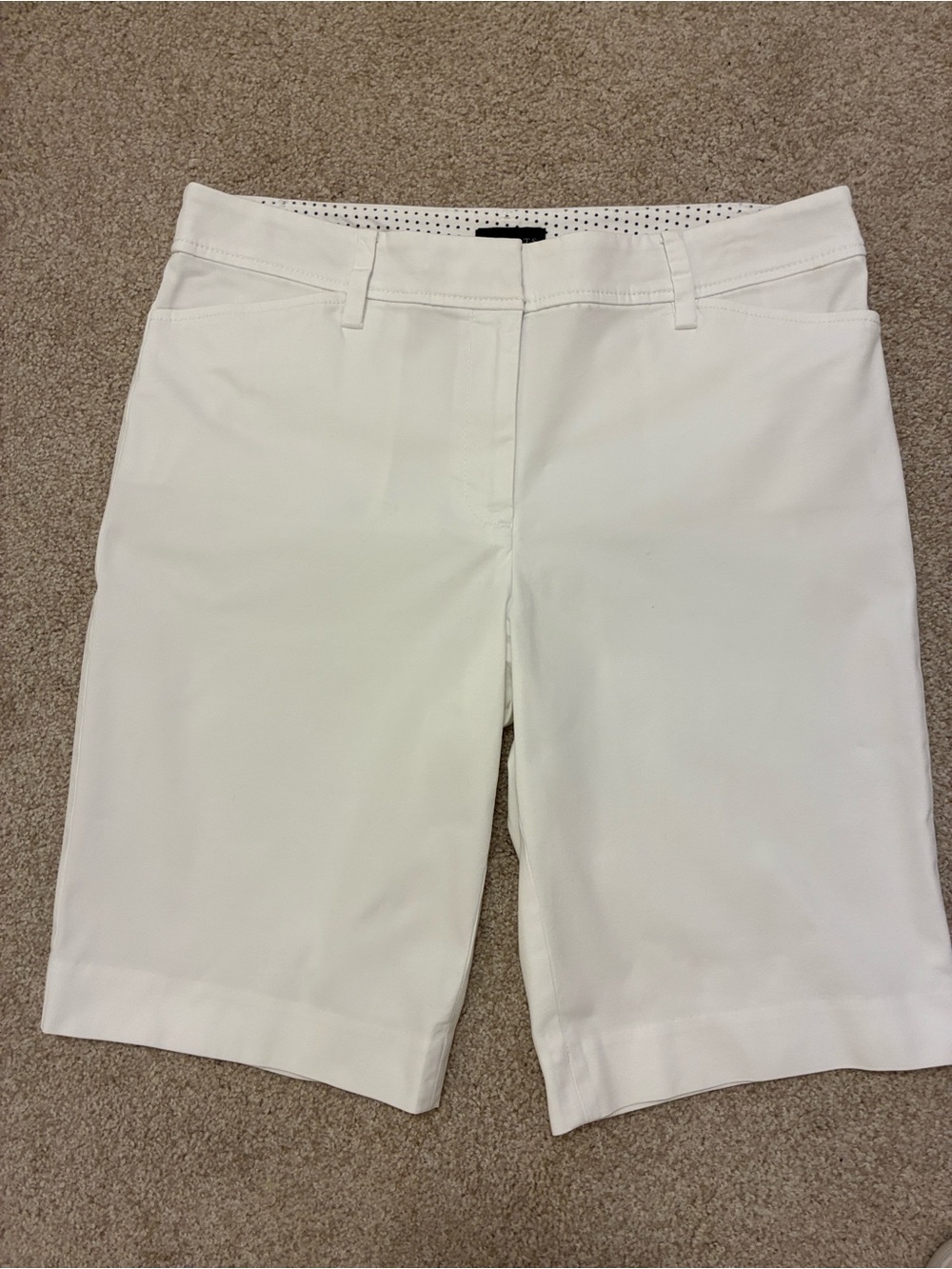 Talbots Perfect Shorts Women’s Classic Stretch Bermuda Shorts in white